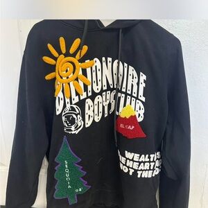 Billionaire Boys Club Black Crewneck Hoodie with Colorful Embroidered Patches
